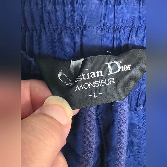 Vintage Christian Dior Monsieur Lined Luxe Athleisure Track Pants, Large - Picture 5 of 6
